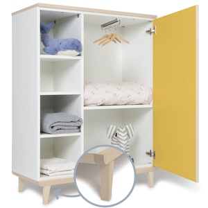 Kleiderschrank 120 cm 1-türig NADO Retro Esche sunshine yellow
