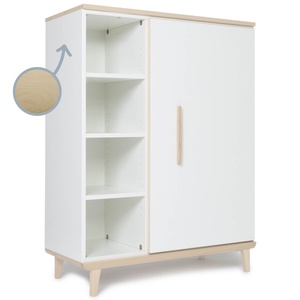 Kleiderschrank 120 cm 1-türig NADO Retro Esche white