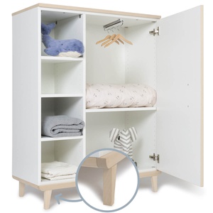 Kleiderschrank 120 cm 1-türig NADO Retro Esche white