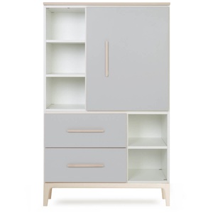 Kleiderschrank 147 cm 1-türig 2 Schubladen NADO Curve Esche manhattan grey
