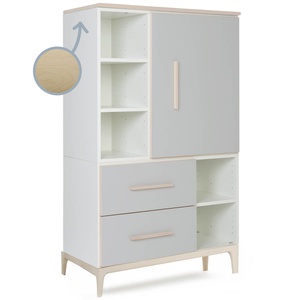 Kleiderschrank 147 cm 1-türig 2 Schubladen NADO Curve Esche manhattan grey