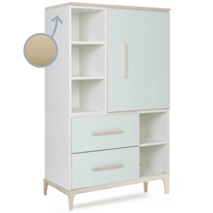 Kleiderschrank 147 cm 1-türig 2 Schubladen NADO Curve Esche mint