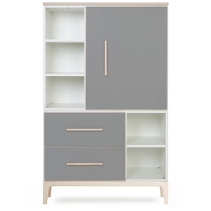 Kleiderschrank 147 cm 1-türig 2 Schubladen NADO Curve Esche slate grey