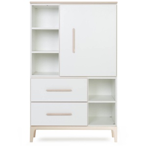 Kleiderschrank 147 cm 1-türig 2 Schubladen NADO Curve Esche white