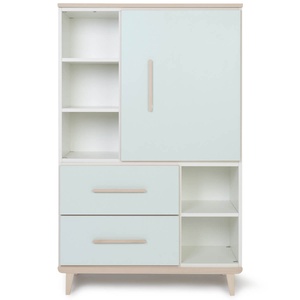 Kleiderschrank 147 cm 1-türig 2 Schubladen NADO Retro Esche mint