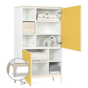 Kleiderschrank 147 cm 2-türig  NADO Curve Esche sunshine yellow