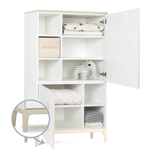 Kleiderschrank 147 cm 2-türig  NADO Curve Esche white