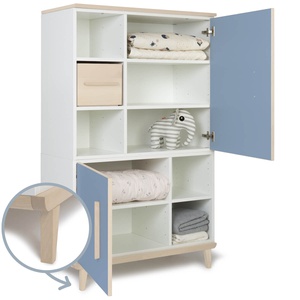 Kleiderschrank 147 cm 2-türig  NADO Retro Esche capri blue