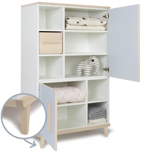 Kleiderschrank 147 cm 2-türig  NADO Retro Esche sky blue