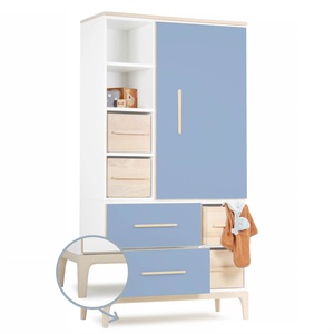 Kleiderschrank 173 cm 1-türig 2 Schubladen NADO Curve Esche capri blue