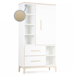 Kleiderschrank 173 cm 1-türig 2 Schubladen NADO Curve Esche white