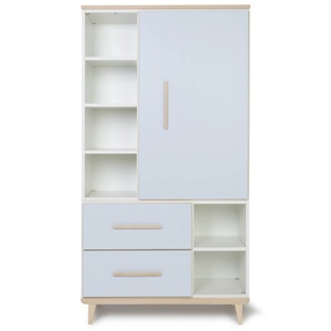 Kleiderschrank 173 cm 1-türig 2 Schubladen NADO Retro Esche sky blue