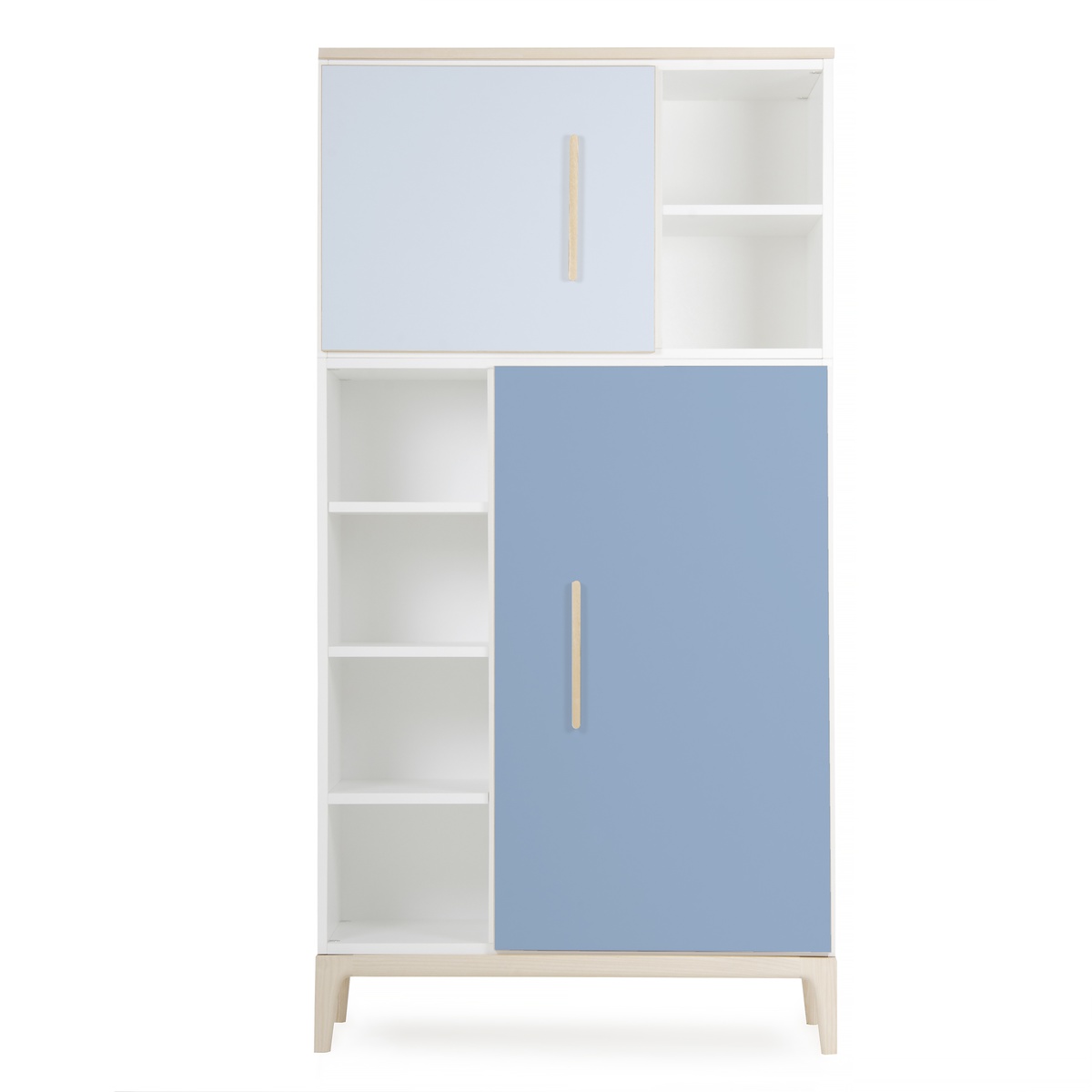 Kleiderschrank 173 cm 2-türig NADO Curve Esche sky blue-capri blue
