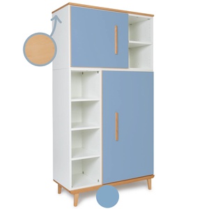Kleiderschrank 173 cm 2-türig NADO Retro Buche capri blue