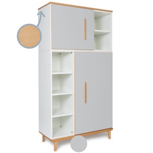 Kleiderschrank 173 cm 2-türig NADO Retro Buche manhattan grey