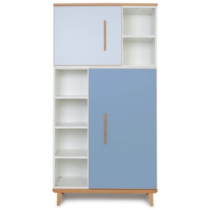 Kleiderschrank 173 cm 2-türig NADO Retro Buche sky blue-capri blue