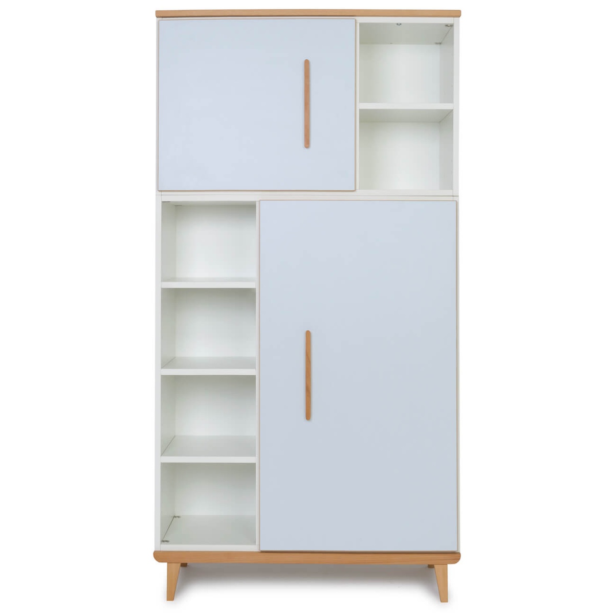 Kleiderschrank 173 cm 2-türig NADO Retro Buche sky blue