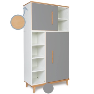 Kleiderschrank 173 cm 2-türig NADO Retro Buche slate grey