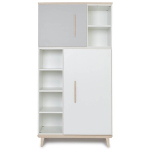 Kleiderschrank 173 cm 2-türig NADO Retro Esche manhattan grey-white