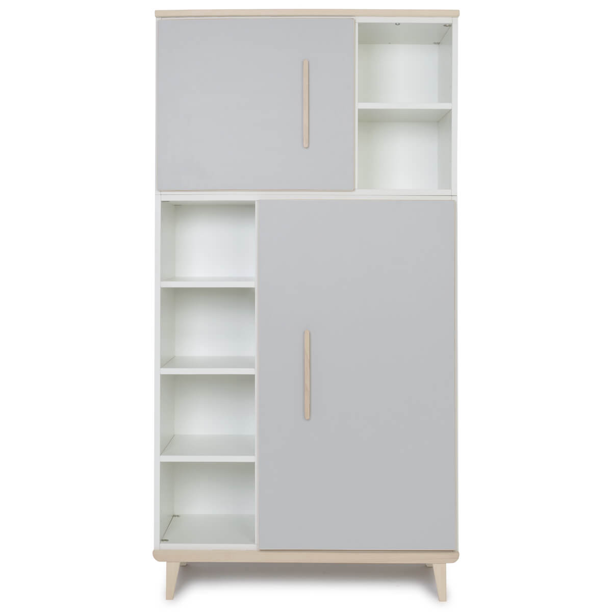 Kleiderschrank 173 cm 2-türig NADO Retro Esche manhattan grey