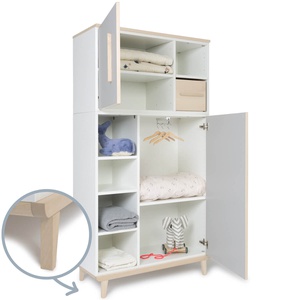 Kleiderschrank 173 cm 2-türig NADO Retro Esche manhattan grey