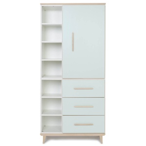 Kleiderschrank 198 cm 1-türig 3 Schubladen NADO Retro Esche mint