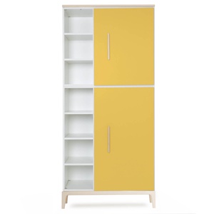 Kleiderschrank 198 cm 2-türig  NADO Curve Esche sunshine yellow