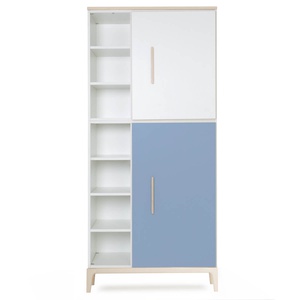 Kleiderschrank 198 cm 2-türig  NADO Curve Esche white-capri blue