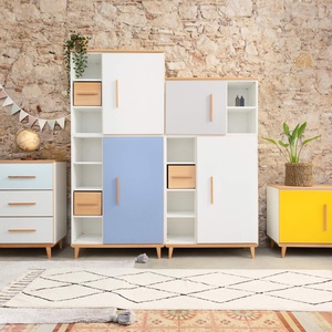 Kleiderschrank 198 cm 2-türig  NADO Retro Buche capri blue