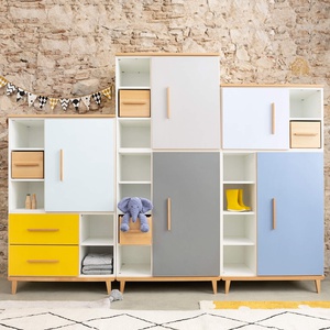 Kleiderschrank 198 cm 2-türig  NADO Retro Buche sky blue
