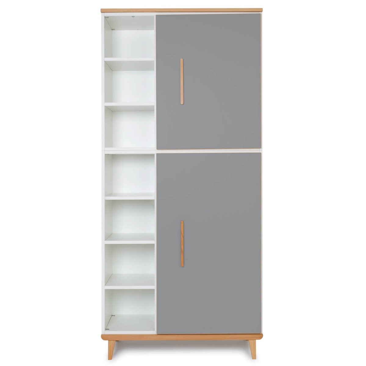 Kleiderschrank 198 cm 2-türig  NADO Retro Buche slate grey