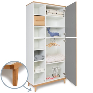 Kleiderschrank 198 cm 2-türig  NADO Retro Buche slate grey