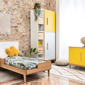 Kleiderschrank 198 cm 2-türig  NADO Retro Buche sunshine yellow