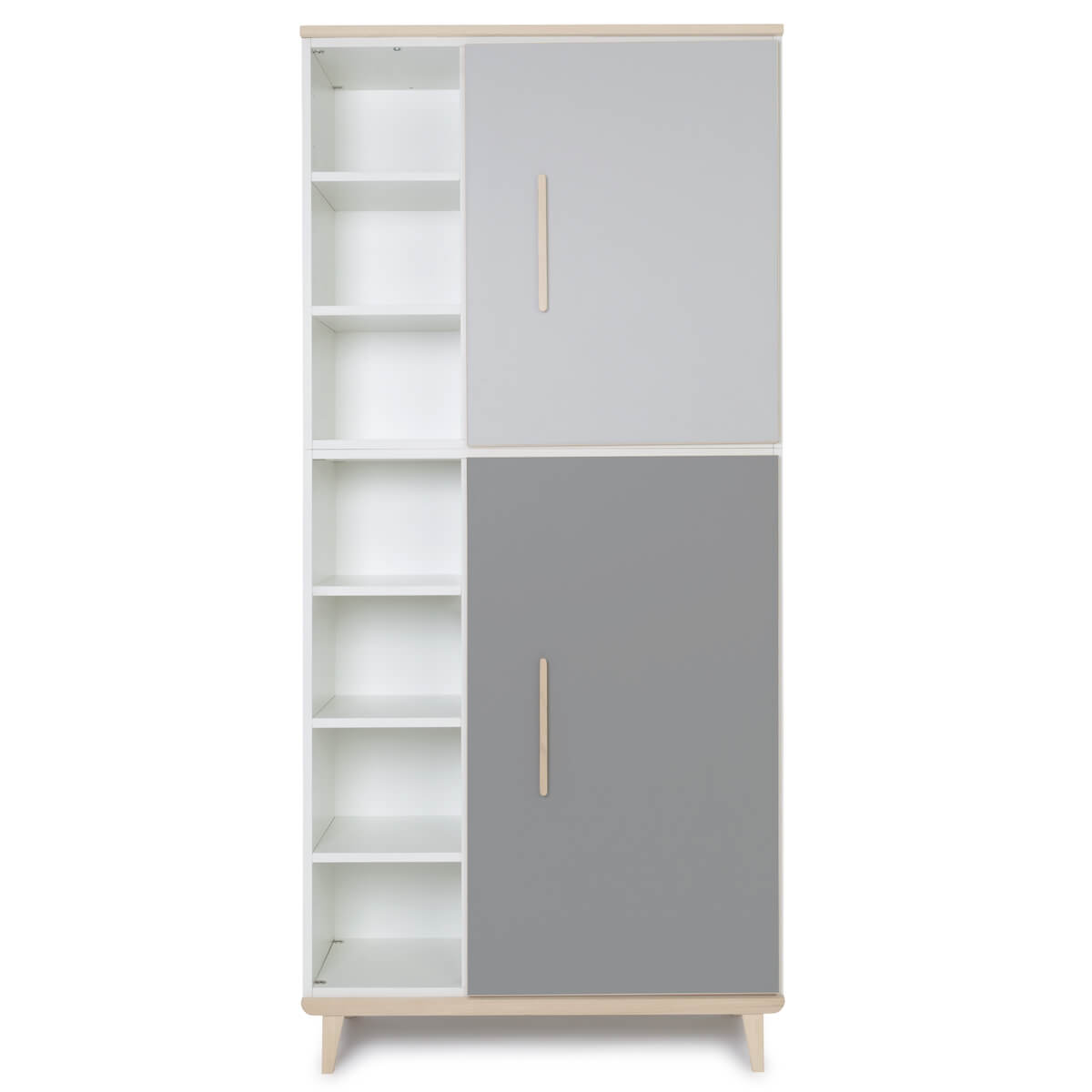 Kleiderschrank 198 cm 2-türig  NADO Retro Esche manhattan grey-slate grey