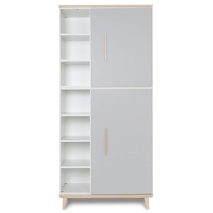 Kleiderschrank 198 cm 2-türig  NADO Retro Esche manhattan grey
