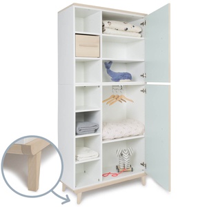 Kleiderschrank 198 cm 2-türig  NADO Retro Esche mint