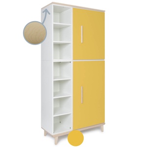 Kleiderschrank 198 cm 2-türig  NADO Retro Esche sunshine yellow