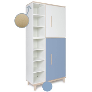 Kleiderschrank 198 cm 2-türig  NADO Retro Esche white-capri blue