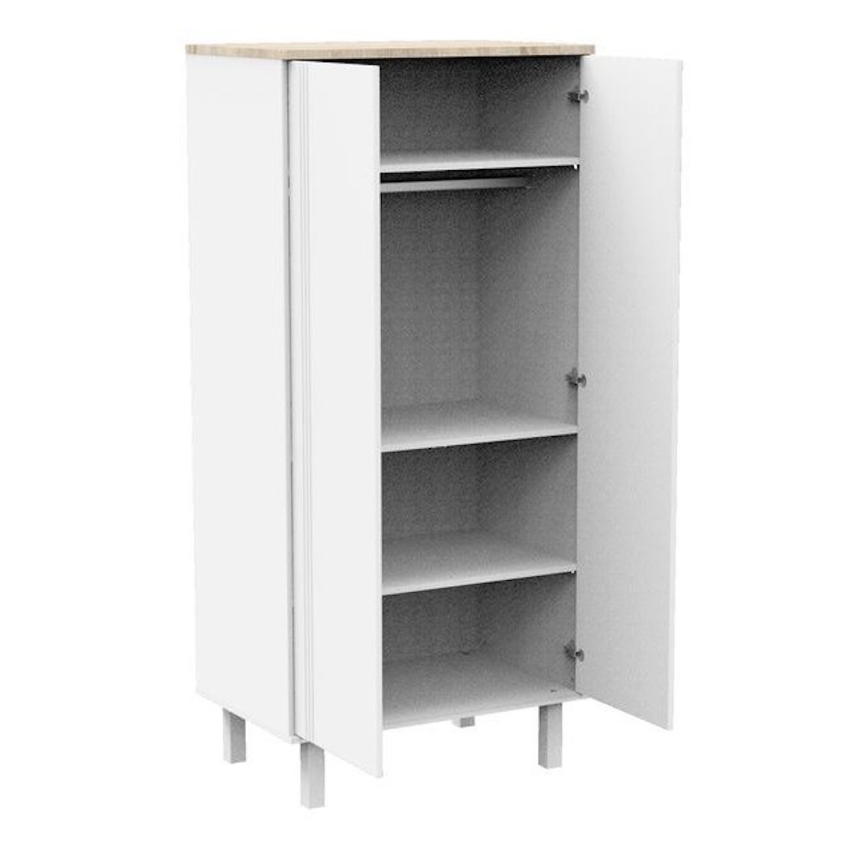 Kleiderschrank 2 Ports ELEONORE Sauthon blanche