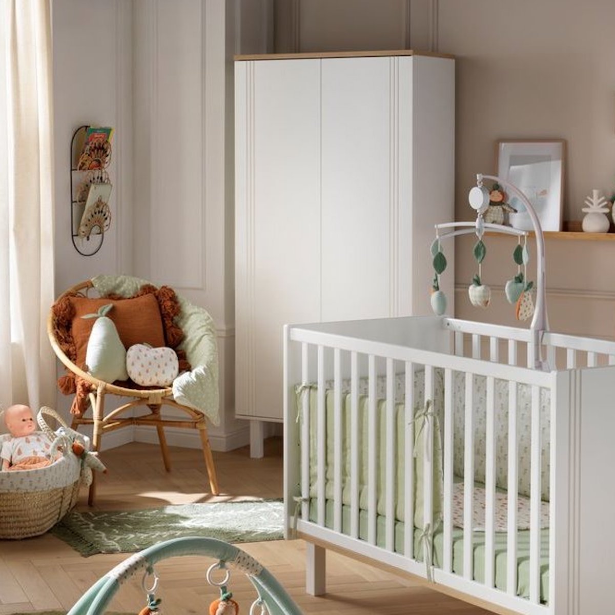 Kleiderschrank 2 Ports ELEONORE Sauthon blanche