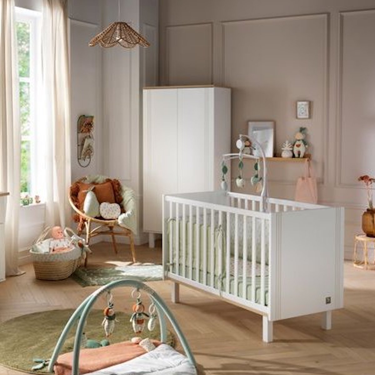 Kleiderschrank 2 Ports ELEONORE Sauthon blanche