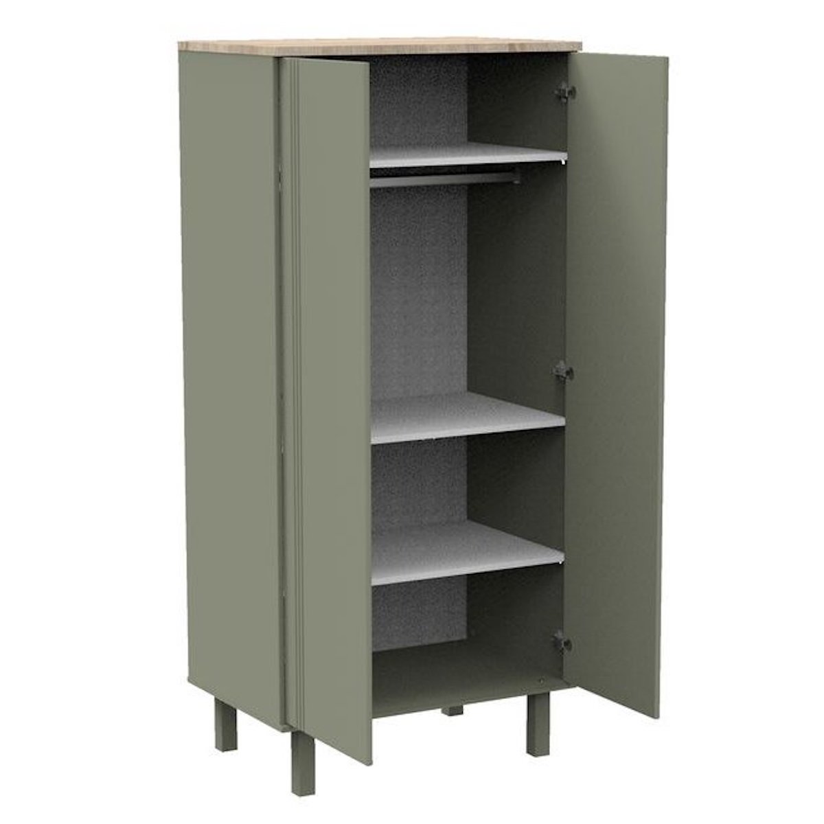 Kleiderschrank 2 Ports ELEONORE Sauthon kaki