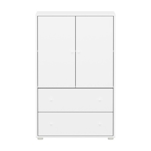 Kleiderschrank 2 Ports und 2 Tiroire SAGA Flexa weiß
