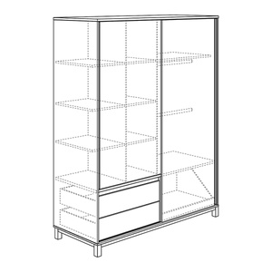 Kleiderschrank 2 Schiebetüren 2 Schubladen OLLI Paidi weiß