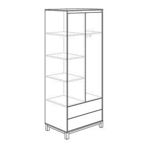 Kleiderschrank 2 Türen 2 Schubladen OLLI Paidi weiß