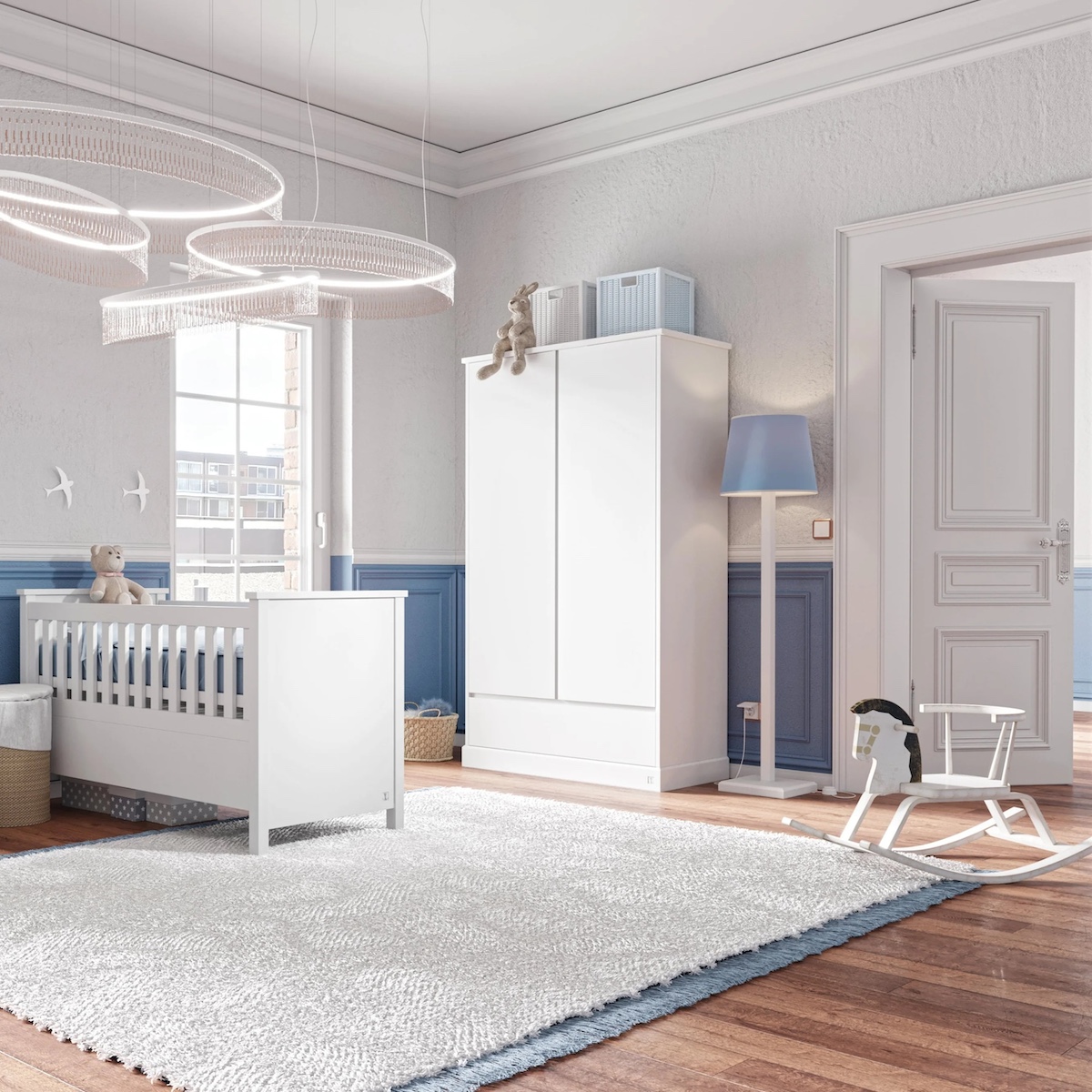 Kleiderschrank 2 Türen PRESTIGE Schublade Lui e Lei