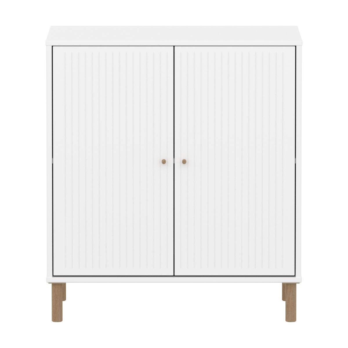 Kleiderschrank 2 Türen Rillen mit Fuß SAGA Flexa weiß Eiche