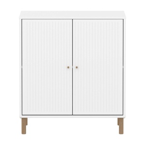 Kleiderschrank 2 Türen Rillen mit Fuß SAGA Flexa weiß Eiche