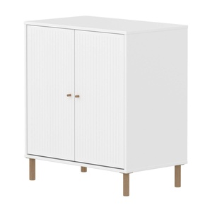 Kleiderschrank 2 Türen Rillen mit Fuß SAGA Flexa weiß Eiche