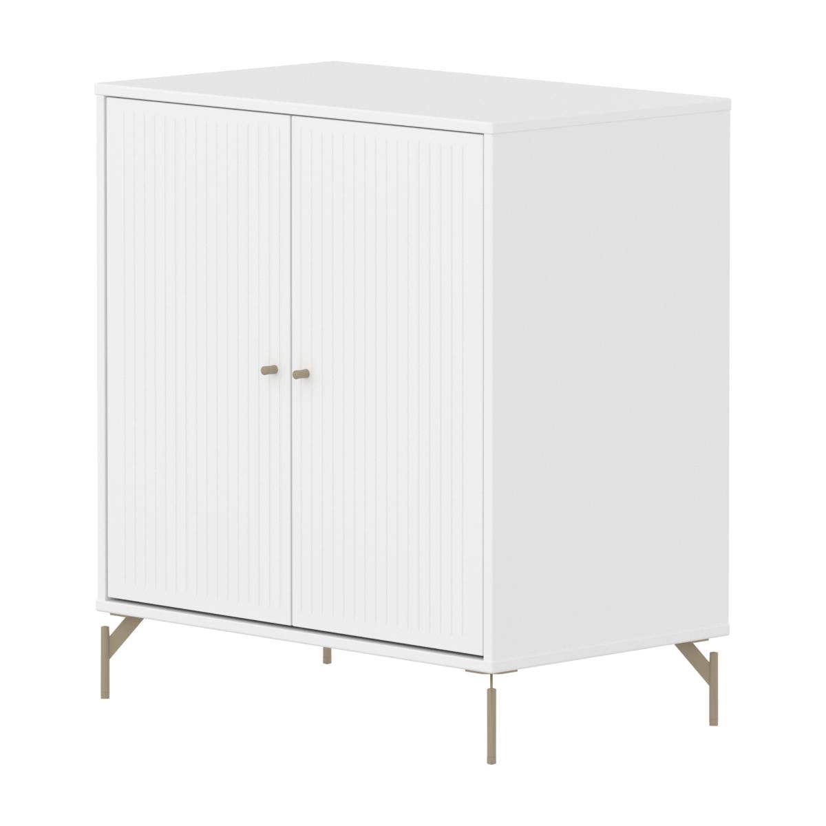 Kleiderschrank 2 Türen Rillen mit Fuß SAGA Flexa weiß oat